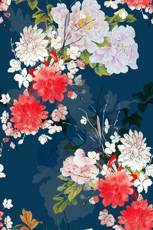 中国风印花花型图片