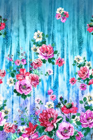 牡丹印花花型图片