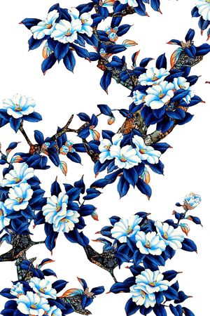 牡丹印花花型图片