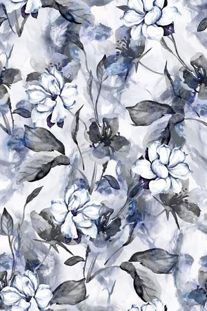 复古花卉印花花型图片