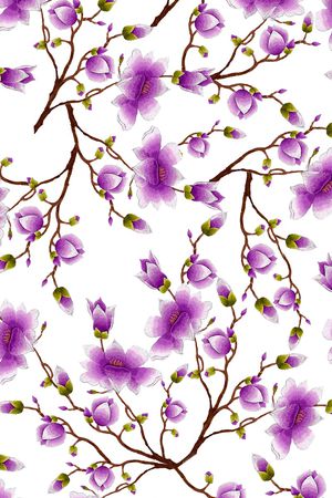 玉兰花印花花型图片