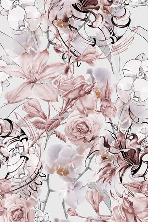 手绘印花花型图片