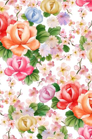 玉兰花印花花型图片