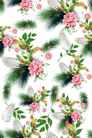 手绘花卉印花花型图片