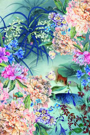 水仙花印花花型图片