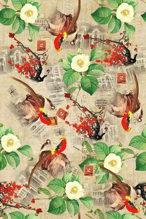 梅花花卉印花花型图片