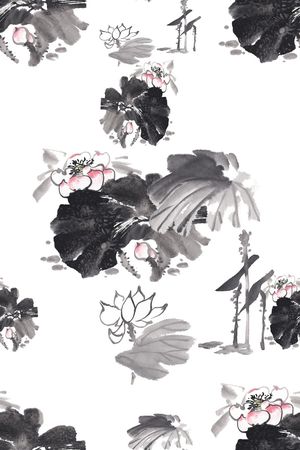 中国风印花花型图片
