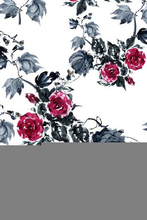 水墨印花花型图片