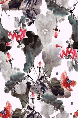 中国风印花花型图片