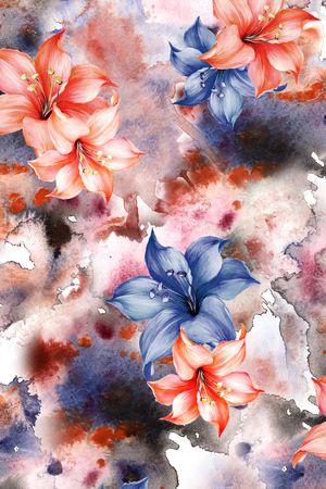 百合印花花型图片