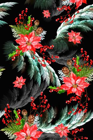 水彩印花花型图片