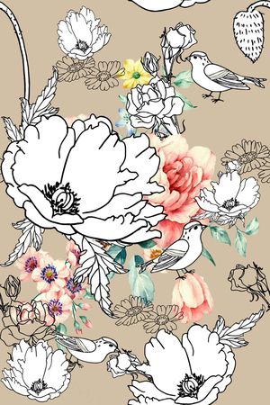 中国风印花花型图片