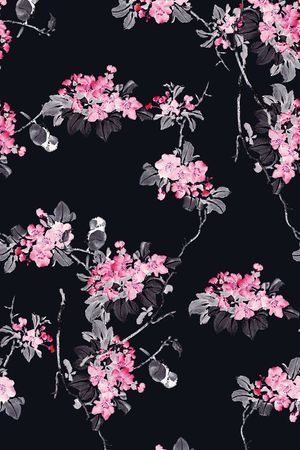 抽象手绘水墨画植物花卉牡丹花数码印花印花花型图片