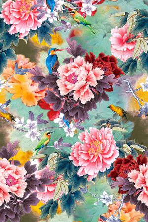水墨、抽象印花花型图片