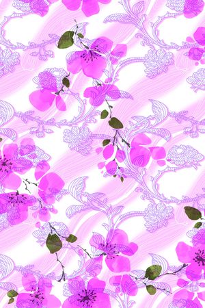 淡雅梅花印花花型图片