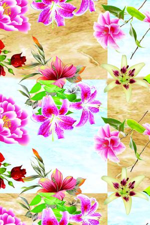 百合印花花型图片
