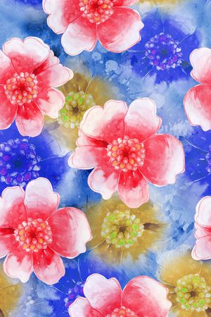 散花印花花型图片