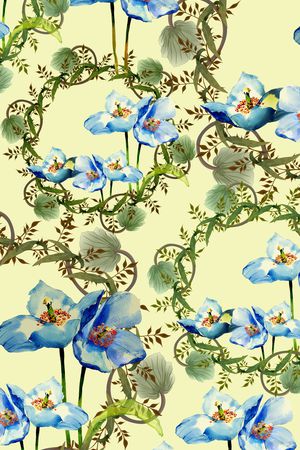 树枝印花花型图片