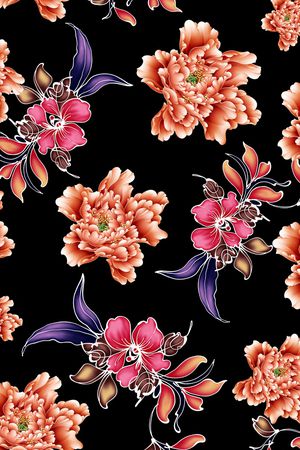 菊花印花花型图片