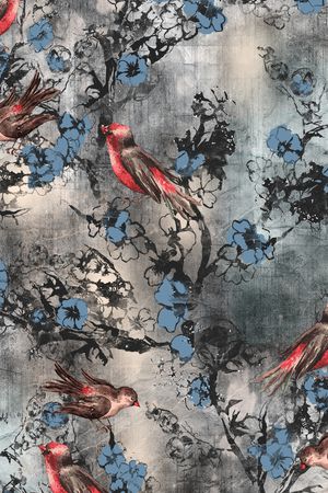 手绘印花花型图片
