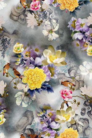 中国风印花花型图片