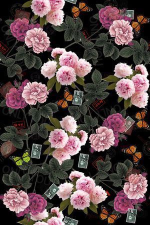 手绘花卉印花花型图片