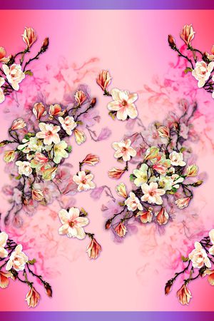 玉兰花印花花型图片