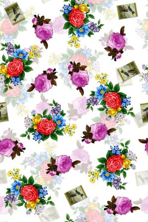 乱花印花花型图片