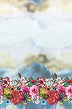 大花印花花型图片
