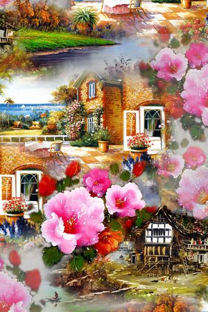 小屋印花花型图片