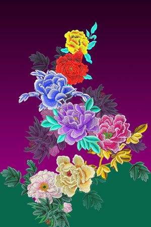 中国风印花花型图片