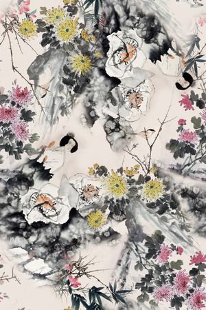 中国风印花花型图片