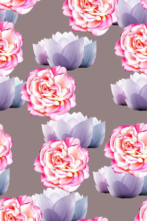抽象手绘水彩画3D纹理花卉数码印花印花花型图片