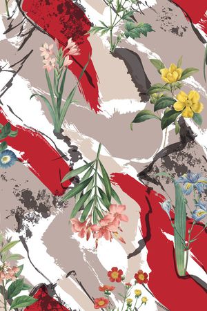 兰花印花花型图片