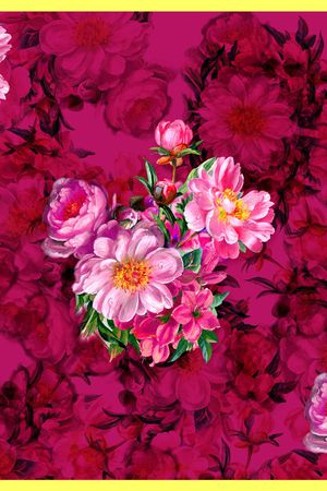 抽象花卉印花花型图片