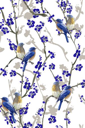 山水画印花花型图片