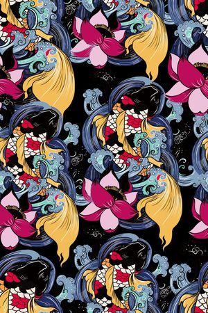 莲花印花花型图片
