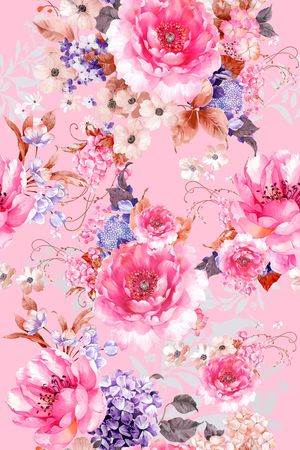 桃花印花花型图片