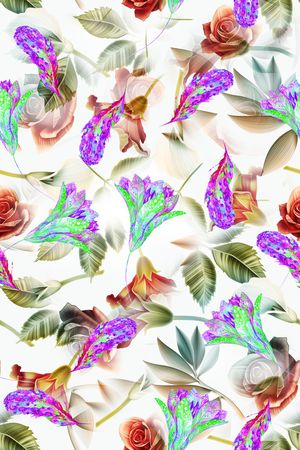 曼陀罗印花花型图片