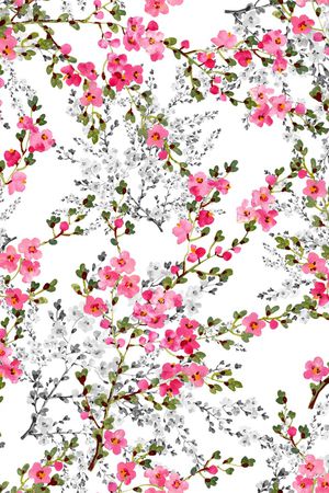 桃枝印花花型图片
