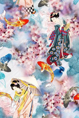 樱花印花花型图片