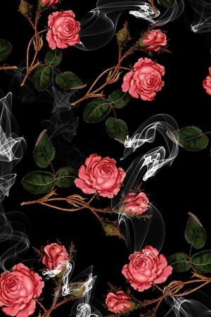 玫瑰花印花花型图片