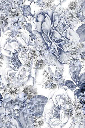 衬衫印花花型图片