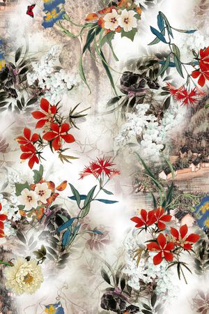 植物印花花型图片