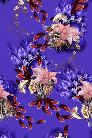 羽毛印花花型图片