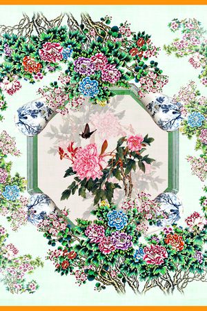牡丹印花花型图片