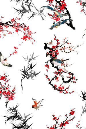 中国风印花花型图片