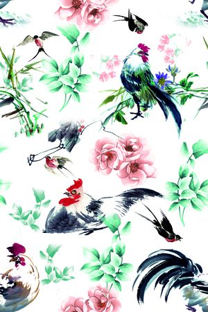 潮流图案印花花型图片