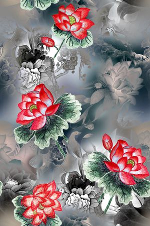 中国风印花花型图片