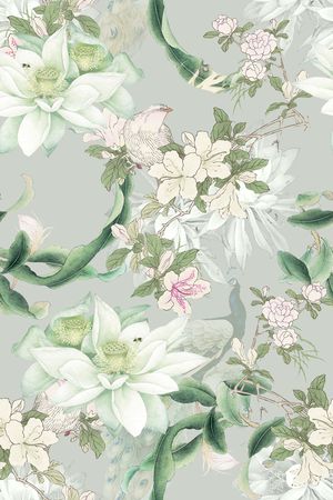国画花卉、花鸟、水墨画、中国风印花花型图片